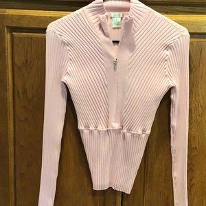 Pink partial zip sweater